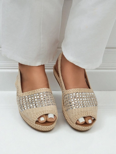 Sandale espadrile de damă cu pietre strălucitoare Belle Sparkle