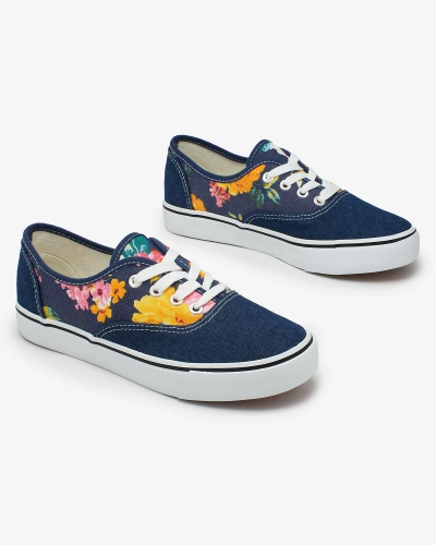 Royalfashion Blue Women's Blossom Beat Floral Sneakers