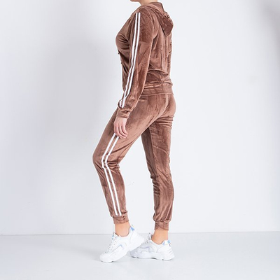 Hanorac maro pentru femei, cu dungi - Îmbrăcăminte