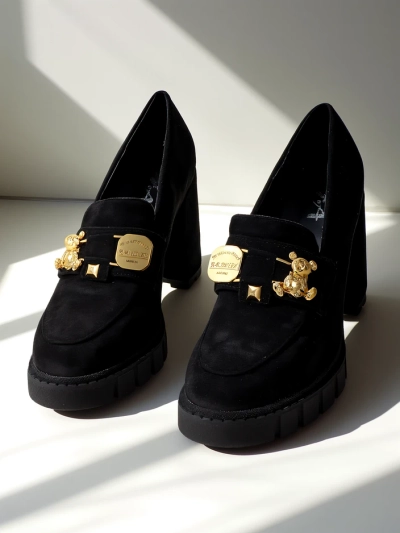Katherine Elegante Pantofi Stiletto Negri din Piele Întoarsă
