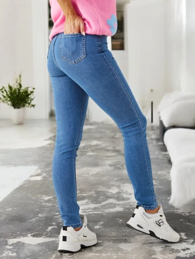Royalfashion Jeans din bumbac pentru femei cu croi conic