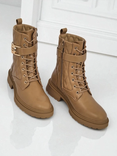 Botine matlasate de damă din piele ecologică Sable Rose