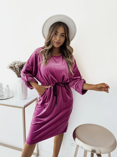 Royalfashion Rochie midi fucsia pentru femei