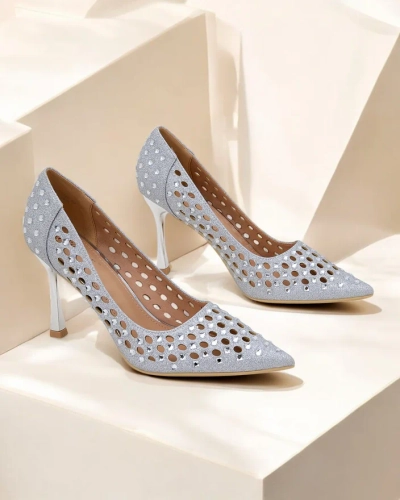 Royalfashion Tocuri stiletto perforate pentru femei Ecatte