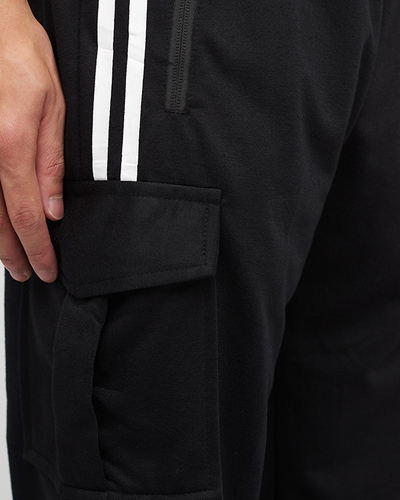 Pantaloni de trening negri pentru bărbați - Îmbrăcăminte