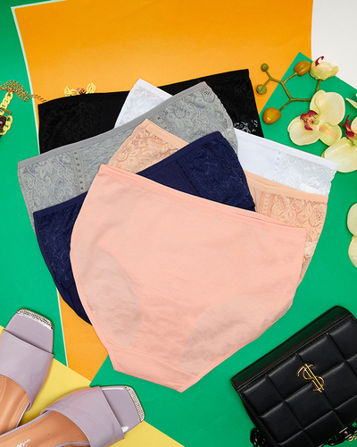 Set 6 perechi de slip dama bumbac PLUS SIZE - Lenjerie intima