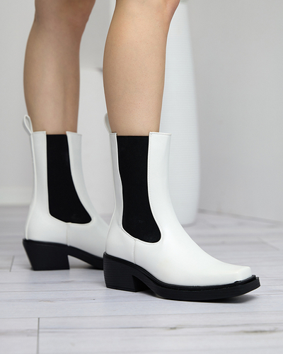 Cizme albe de dama cu slip inalt Darran - Incaltaminte