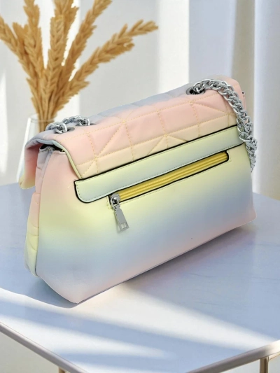 Royalfashion Geantă de mână mică de damă din piele ecologică cu efect ombre Sophie Rose