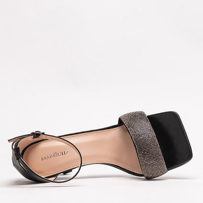 Sandale de dama negre pe stiletto Enedi - Incaltaminte