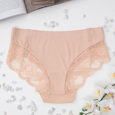 Chiloți bej femei cu dantelă - Lenjerie intimă