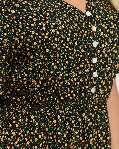 Rochie maxi florală neagră de damă - Îmbrăcăminte