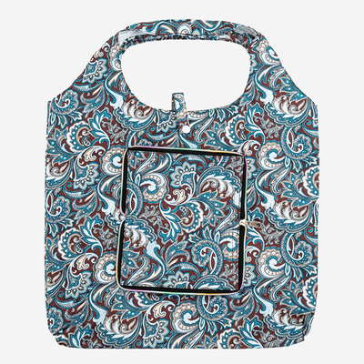 Geantă de croșetat cu model albastru, portofel pliabil - Accesorii