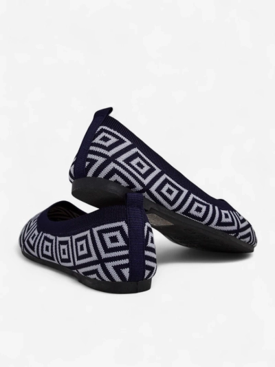 Royalfashion Balerini de damă din material textil cu imprimeu geometric Metric