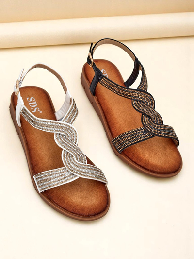 Royalfashion Sandale de damă cu curelușe decorative Aria Shine