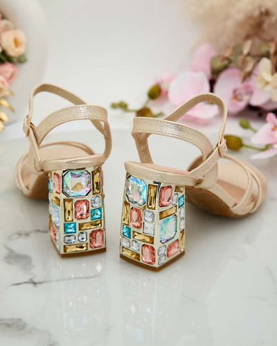 Royalfashion Sandale de damă Solepte cu strasuri