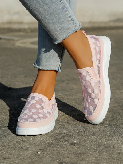 Loafers din plasă pentru femei Royalfashion cu flori Emzos