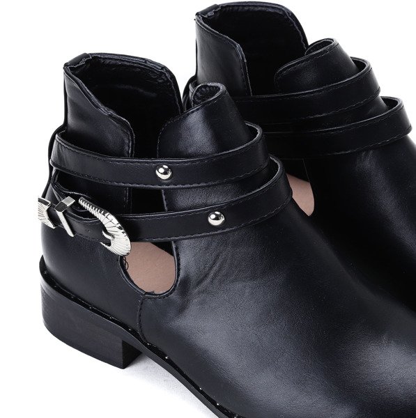 Czarne botki z wycięciami Heather - Obuwie