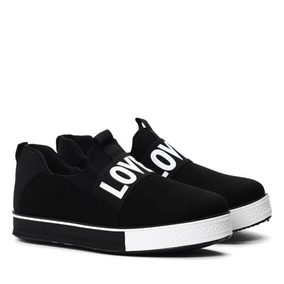 Czarne slip on z eko zamszu Brandi- Obuwie