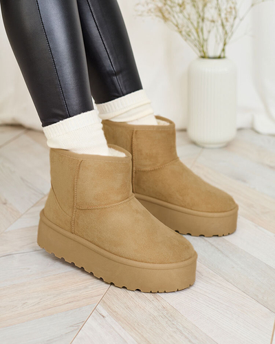 Royalfashion Cizme de zăpadă pentru femei cu platformă maro deschis a'la Setolla