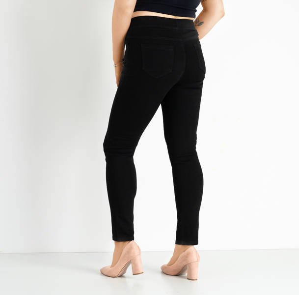 Denim negru pentru femei PLUS SIZE treggings - Îmbrăcăminte