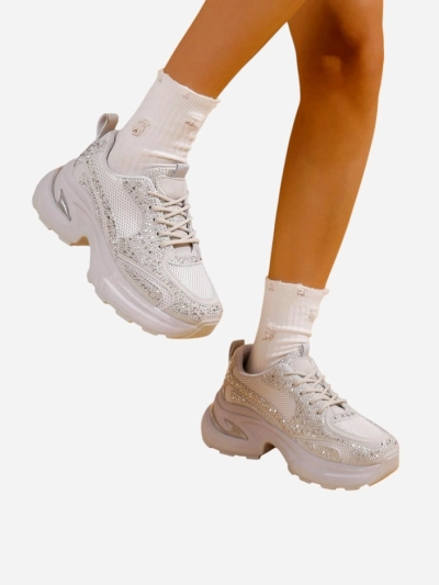 Sneakers sport pentru femei Royalfashion cu cristale Bloss