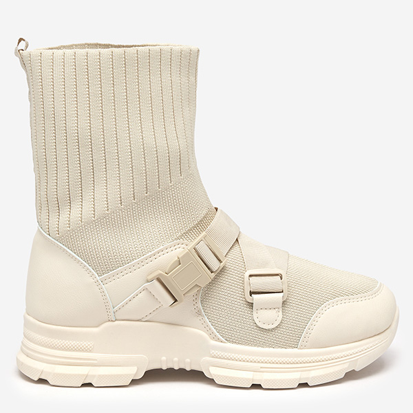 OUTLET Pantofi de damă înalți de culoare bej cu decorațiuni Cerini - Încălțăminte