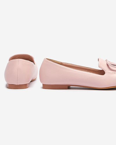 OUTLET Mocasini de damă roz aprins cu ornament în culoare asortată Terika - Încălțăminte