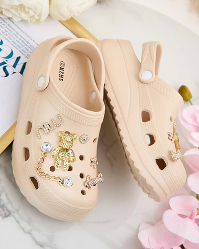 Royalfashion Șlapi de damă din cauciuc cu ornamente Fescas