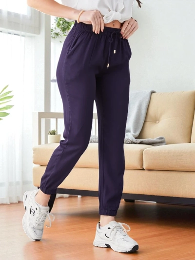 Sofía Pantaloni Lungi Granat din Lyocell
