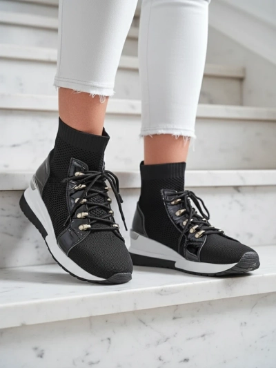 Sneakers Clasic Giulietta Negri cu Platformă Ascunsă