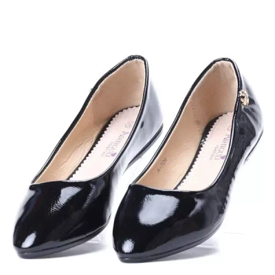 OUTLET Ballerine Meganno negre, brevetate - Încălțăminte