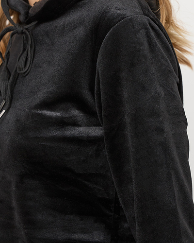 Set trening damă din velur negru cu izolație - Îmbrăcăminte