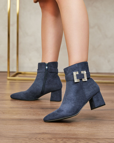 Royalfashion Cizme stiletto joase pentru femei, albastru marin Masemart