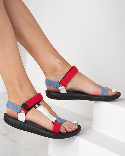 OUTLET Sandale roșii de damă din țesătură Ojo- Încălțăminte