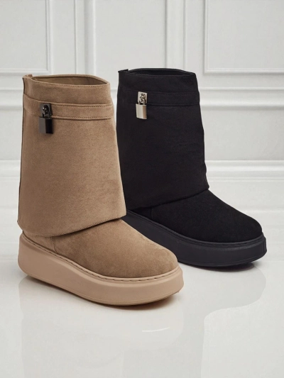 Cizme scurte tip snowboots pentru femei cu parte superioară detașabilă Elizze