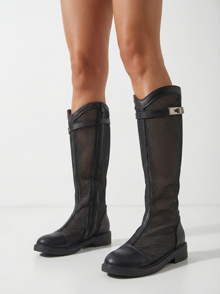 Royalfashion Botine de damă înalte perforate Ovittole