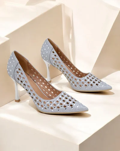 Royalfashion Tocuri stiletto perforate pentru femei Ecatte