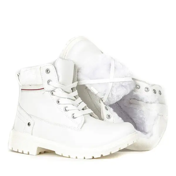 OUTLET Cizme albe pentru fete Aoxia - Încălțăminte