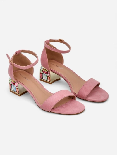 Sandale pentru femei Royalfashion cu toc decorativ Ballou