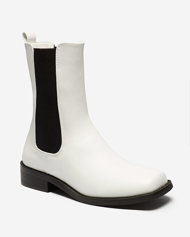 Botine Dama Astra Albe Piele Elegante de Toamnă