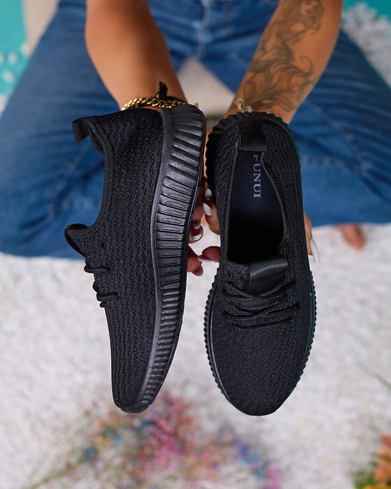 Pantofi sport din material textil pentru femei Negru Vobbu- Footwear