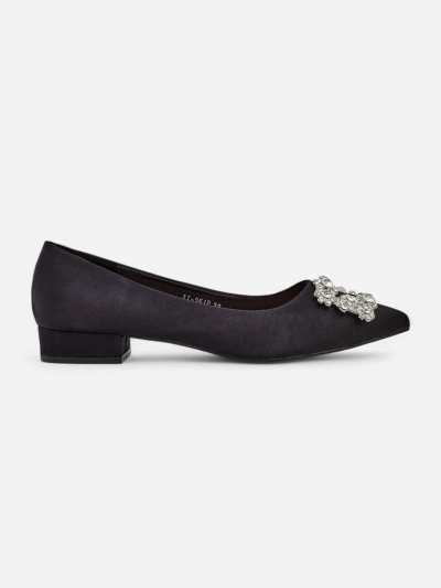 Balerini Royalfashion pentru femei din material satinat cu cataramă Legant