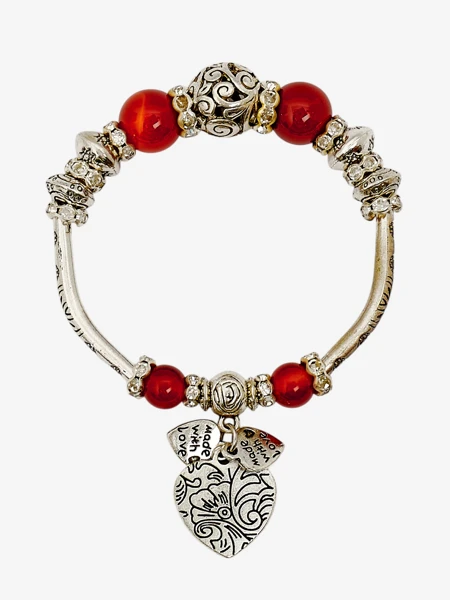 Brățară de damă cu inimioare Heart Glitz