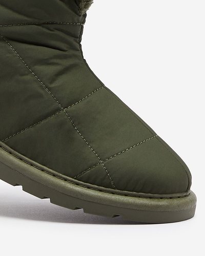 Pantofi de damă verde închis a'la cizme de zăpadă Amirfu- Footwear