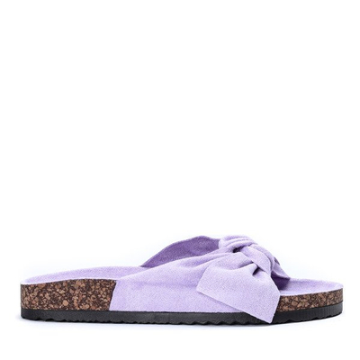 Fioletowe klapki z kokardką Yinny - Obuwie