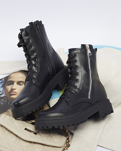 Cizme bagger de damă negre cu toc plat Fetisa - Încălțăminte