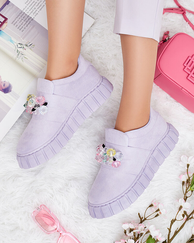 Royalfashion Pantofi sport cu pietre colorate Resinello