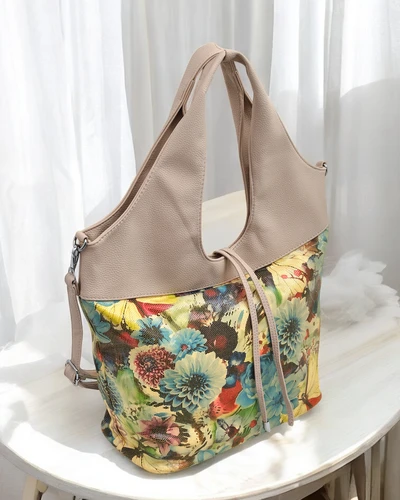 Royalfashion Geantă mare din eco-piele cu un model floral