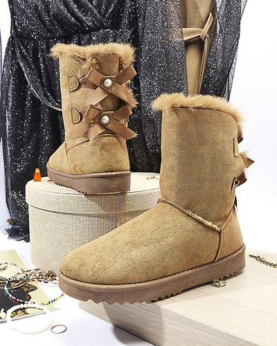 Botine de dama camel Izzuni- Incaltaminte