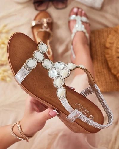 Royalfashion Sandale de damă cu zirconiu Obrina